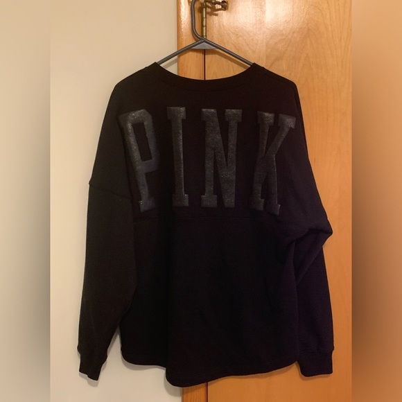 VS PINK Black Glitter Crewneck - Picture 2 of 3